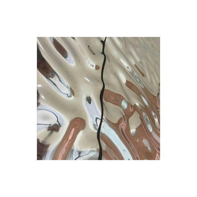 304 plat de la feuille 0.15mm Rose Gold Color Decorative Alloy d'acier inoxydable d'ondulation de l'eau 316L