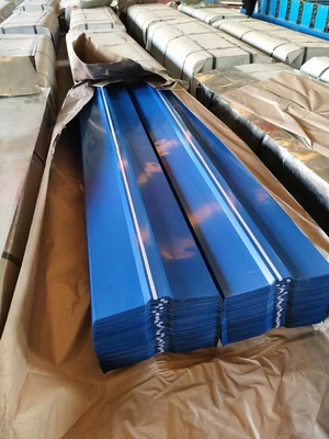 DC02 bleu a galvanisé les feuilles couvrantes ondulées que 180g a galvanisé des panneaux de toit