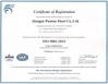 LA CHINE PUMAO STEEL CO., LTD certifications